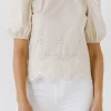 ENGLISH FACTORY Tops*- Women Woven Embroidered Blouse BEIGE