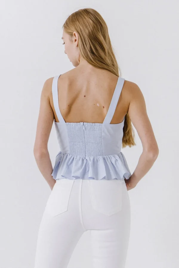 ENGLISH FACTORY Tops*- Women Woven Shirt POWDERBLUE