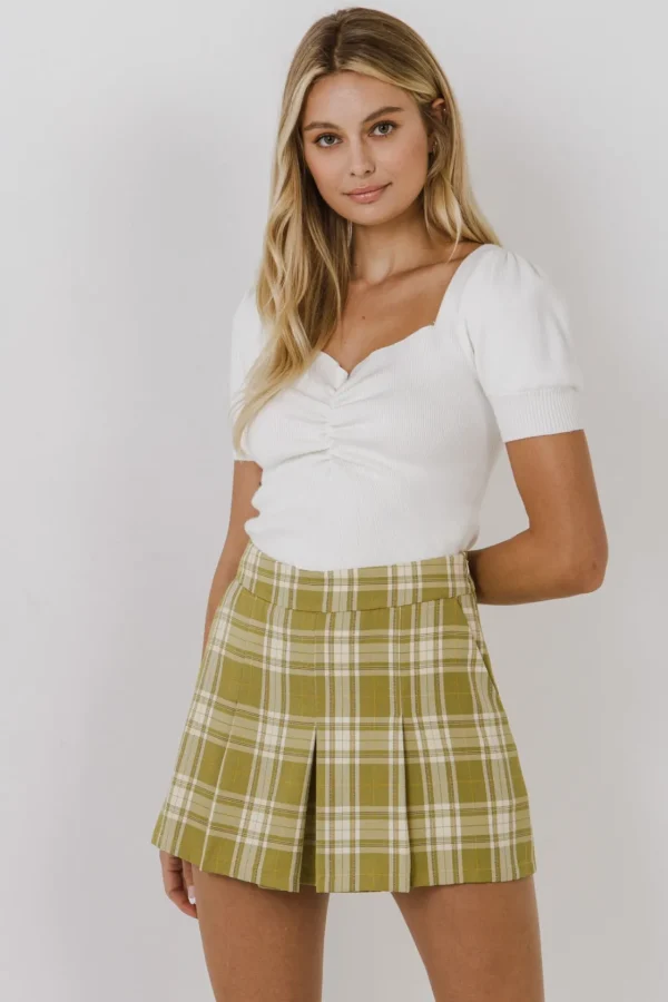 ENGLISH FACTORY Skirts*- Women Woven Shorts GREENMULTI