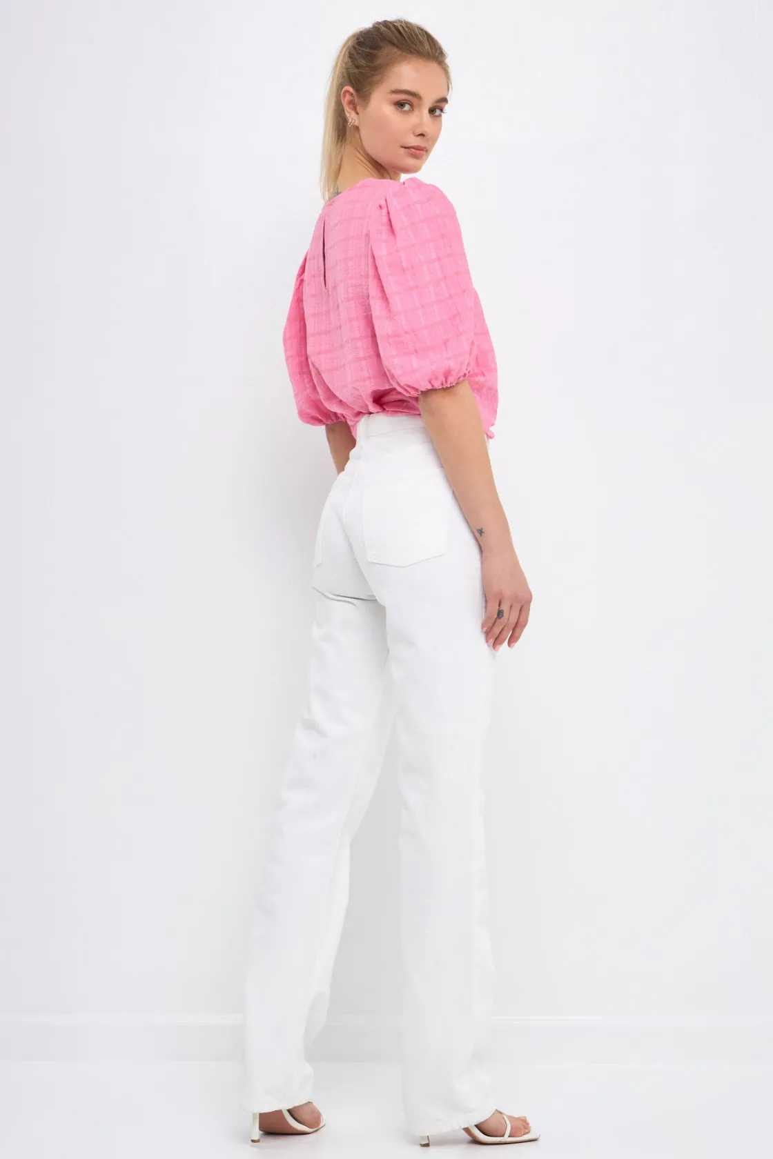 english_factory__women_wo_3.webp ENGLISH FACTORY Tops*- Women Woven Plaid Blouse