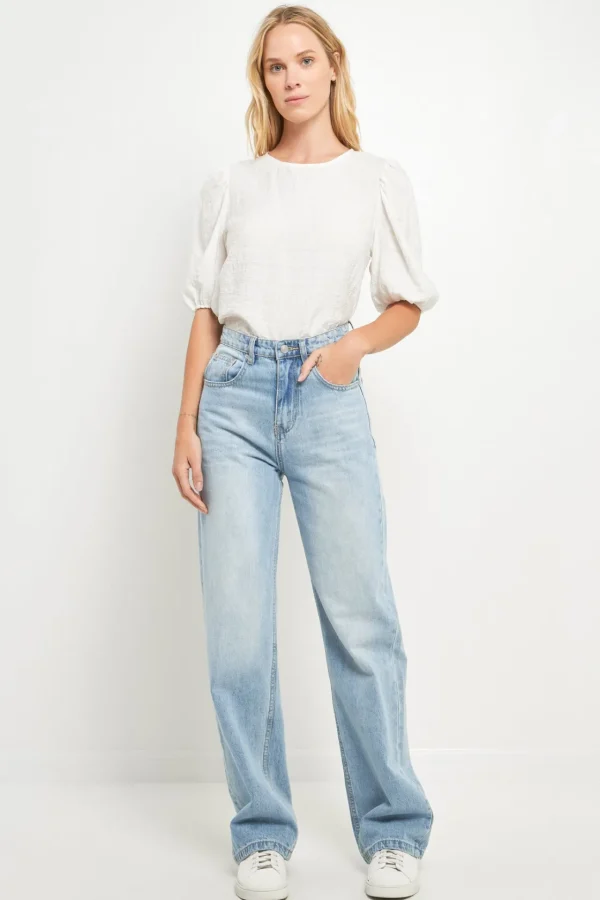 ENGLISH FACTORY Tops*- Women Woven Plaid Blouse