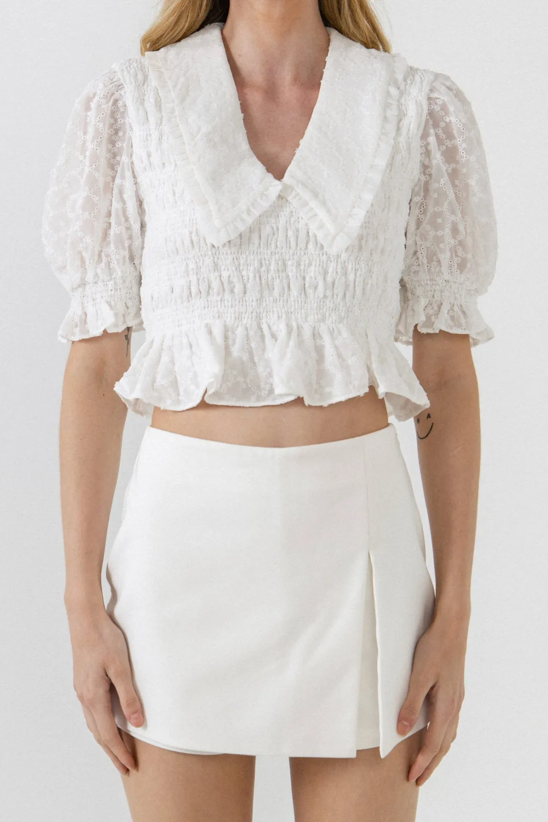 english_factory__womens_w_0-2.webp ENGLISH FACTORY Tops*- Women's Woven V-Neck Blouse WHITE