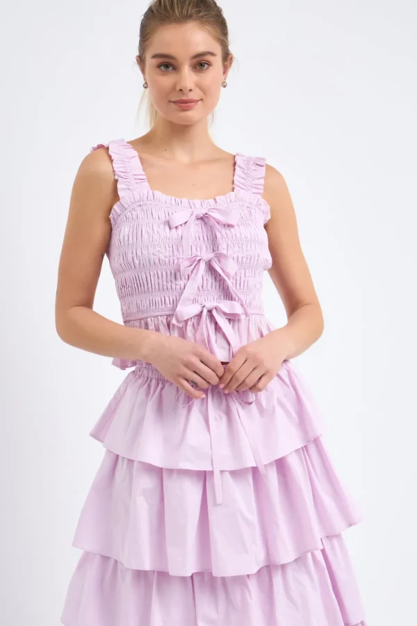 ENGLISH FACTORY Tops*- Women's Woven Blouse LILAC