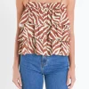 ENGLISH FACTORY Tops*- Zebra Print Sleeveless Top BROWNMULTI