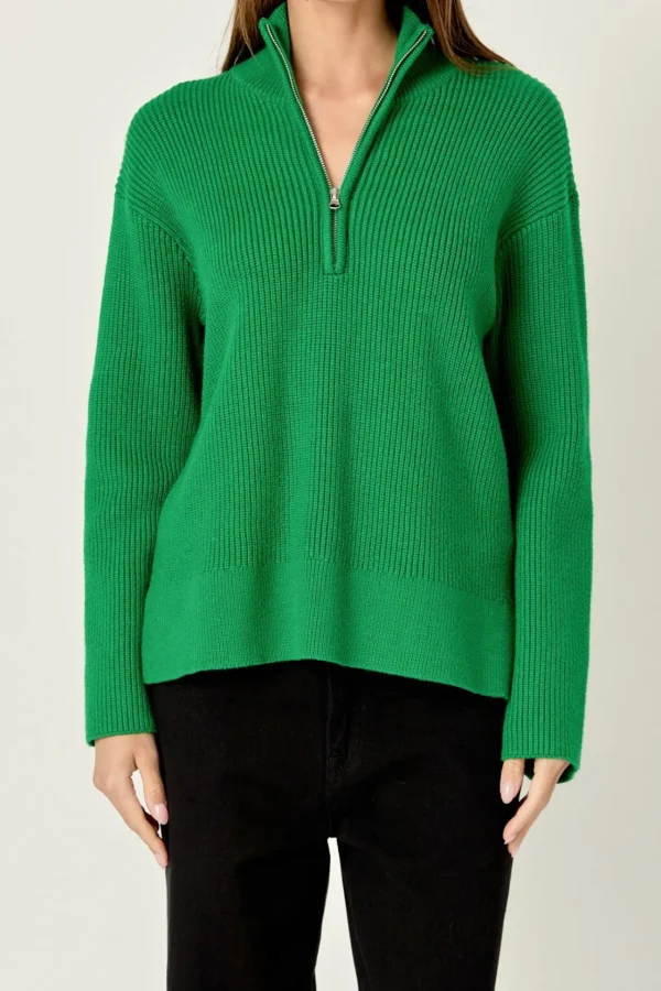 ENGLISH FACTORY Sweaters & Knits | Tops*- Zip Collared Sweater
