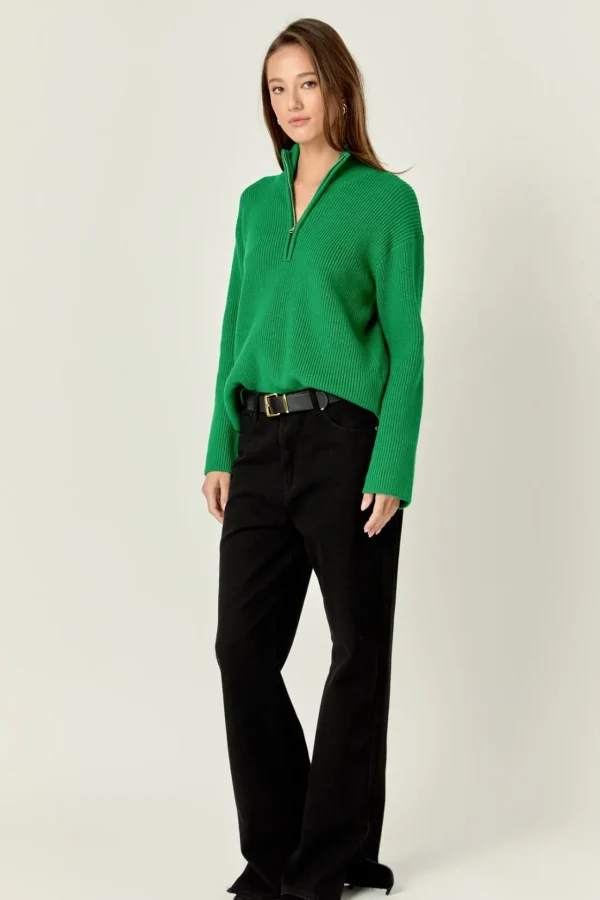 ENGLISH FACTORY Sweaters & Knits | Tops*- Zip Collared Sweater