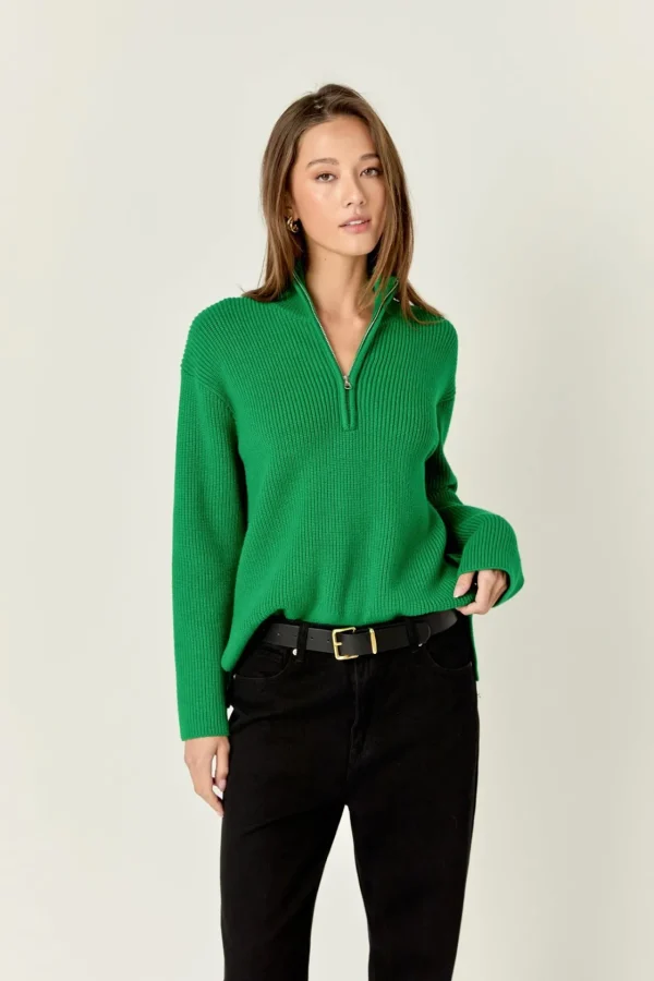 ENGLISH FACTORY Sweaters & Knits | Tops*- Zip Collared Sweater