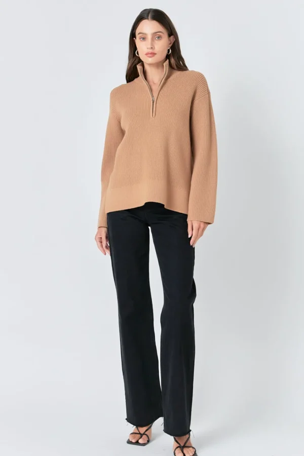ENGLISH FACTORY Sweaters & Knits | Tops*- Zip Collared Sweater
