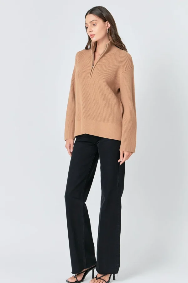 ENGLISH FACTORY Sweaters & Knits | Tops*- Zip Collared Sweater