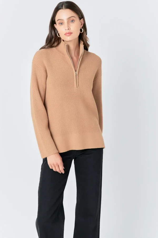 ENGLISH FACTORY Sweaters & Knits | Tops*- Zip Collared Sweater