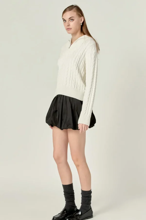 ENGLISH FACTORY Sweaters & Knits | Tops*- Zip Up Knit Top