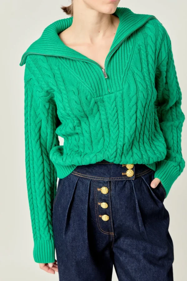 ENGLISH FACTORY Sweaters & Knits | Tops*- Zip Up Knit Top