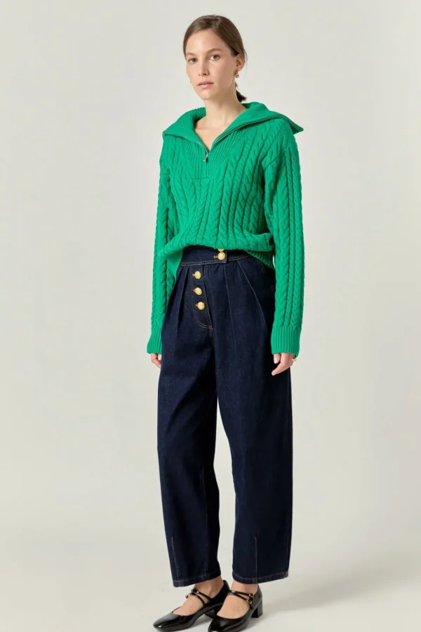 ENGLISH FACTORY Sweaters & Knits | Tops*- Zip Up Knit Top