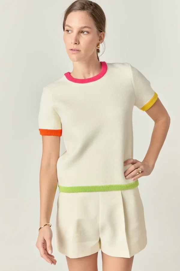ENGLISH FACTORY Sweaters & Knits | Matching Sets*English Factpry - Color Block Sweater Top
