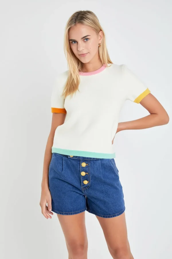 ENGLISH FACTORY Sweaters & Knits | Matching Sets*English Factpry - Color Block Sweater Top