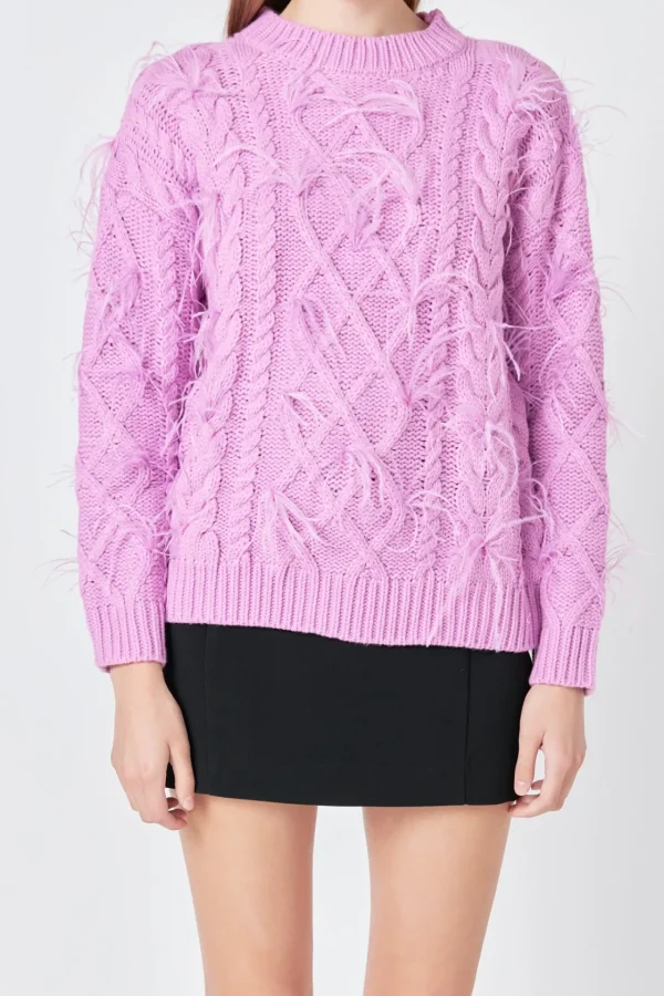 ENDLESS ROSE Sweaters & Knits | Tops*Feather Detail Sweater LILAC