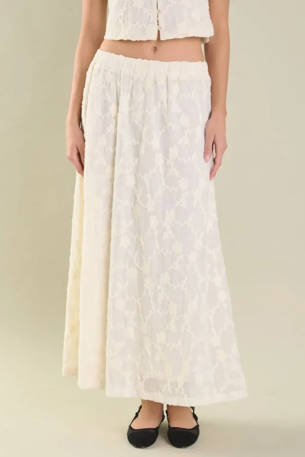 ENDLESS ROSE Skirts | Tops*Floral Embroidery Lace Skirt OFFWHITE