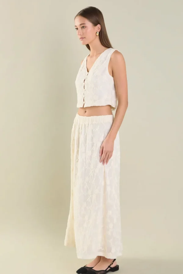 ENDLESS ROSE Skirts | Tops*Floral Embroidery Lace Skirt OFFWHITE