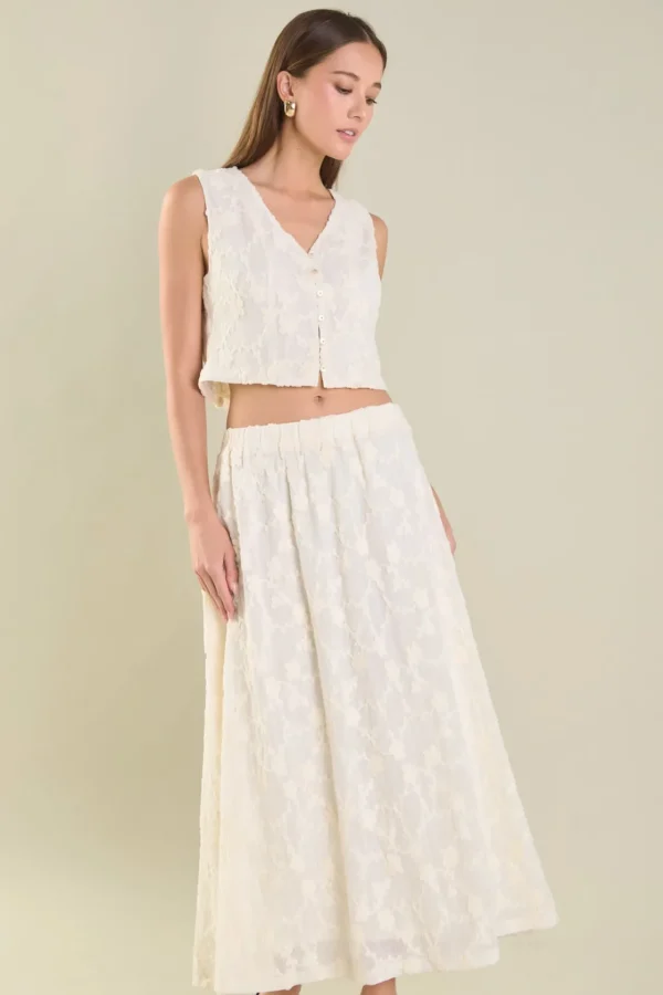 ENDLESS ROSE Skirts | Tops*Floral Embroidery Lace Skirt OFFWHITE