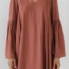 FREE THE ROSES Boho Dresses | Lace Dresses*Free The Rose - Deep V Laced Mini Dress MAUVE