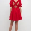FREE THE ROSES White Dresses | Puff Sleeve*Free The Rose - Double Ruffled Band Mini Puff Sleeve Dress