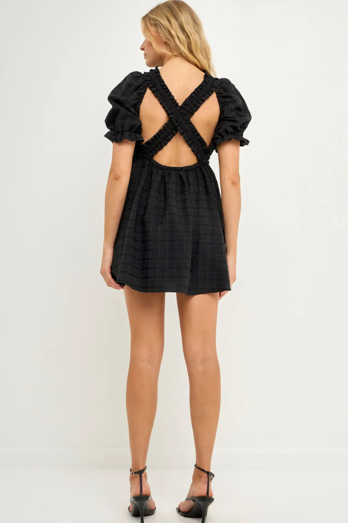 free_the_rose__double_ruf_6.webp FREE THE ROSES White Dresses | Puff Sleeve*Free The Rose - Double Ruffled Band Mini Puff Sleeve Dress