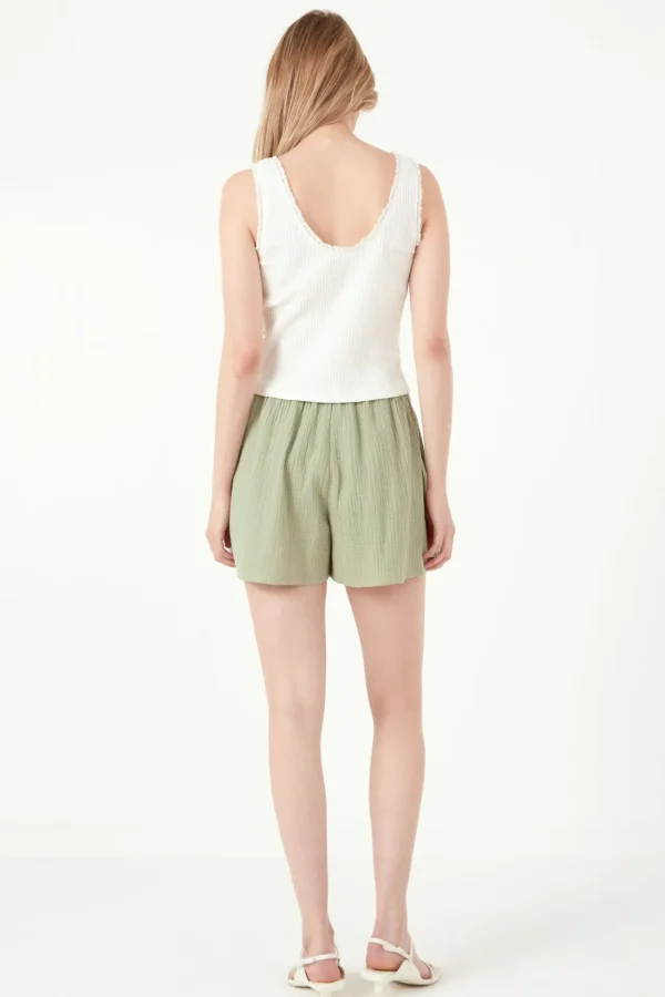 FREE THE ROSES Shorts & Skorts | Tops*Free The Rose - Gauze Shorts With Thick Elastic Band And Pockets