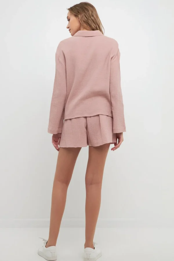 FREE THE ROSES Shorts & Skorts | Tops*Free The Rose - Gauze Shorts With Thick Elastic Band And Pockets