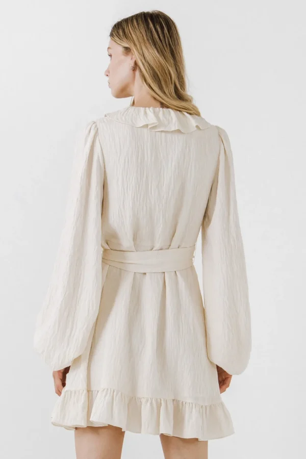 FREE THE ROSES Boho Dresses*Free The Rose - Ruffled Wrap Dress IVORY