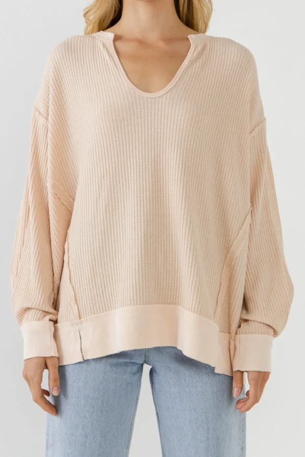 FREE THE ROSES Tops*Free The Rose - Thermal Pullover