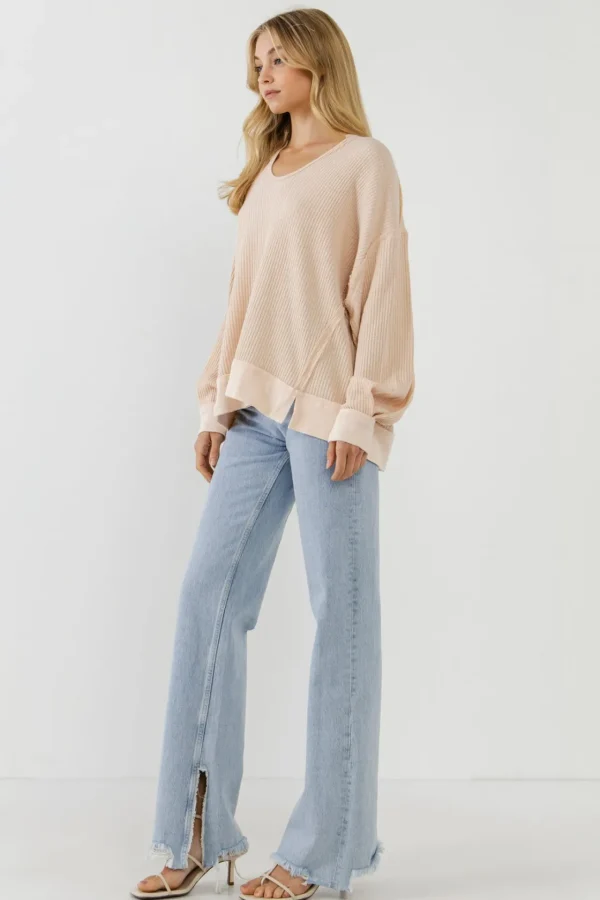 FREE THE ROSES Tops*Free The Rose - Thermal Pullover