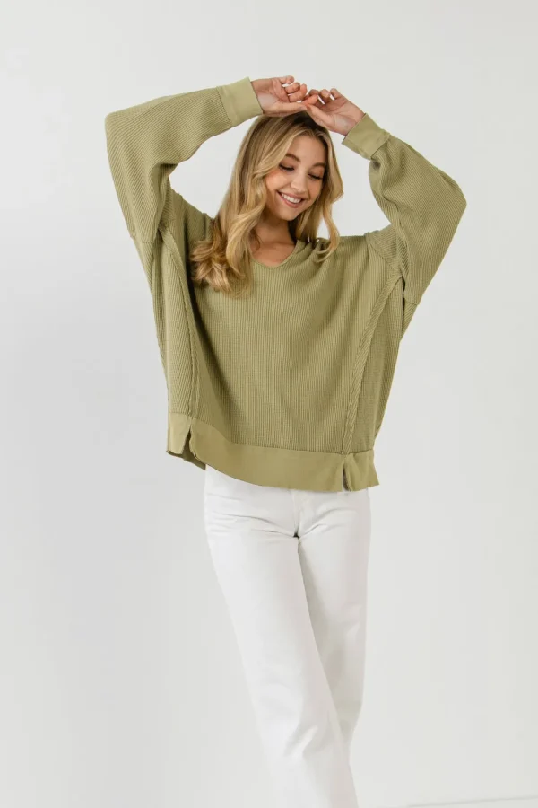 FREE THE ROSES Tops*Free The Rose - Thermal Pullover