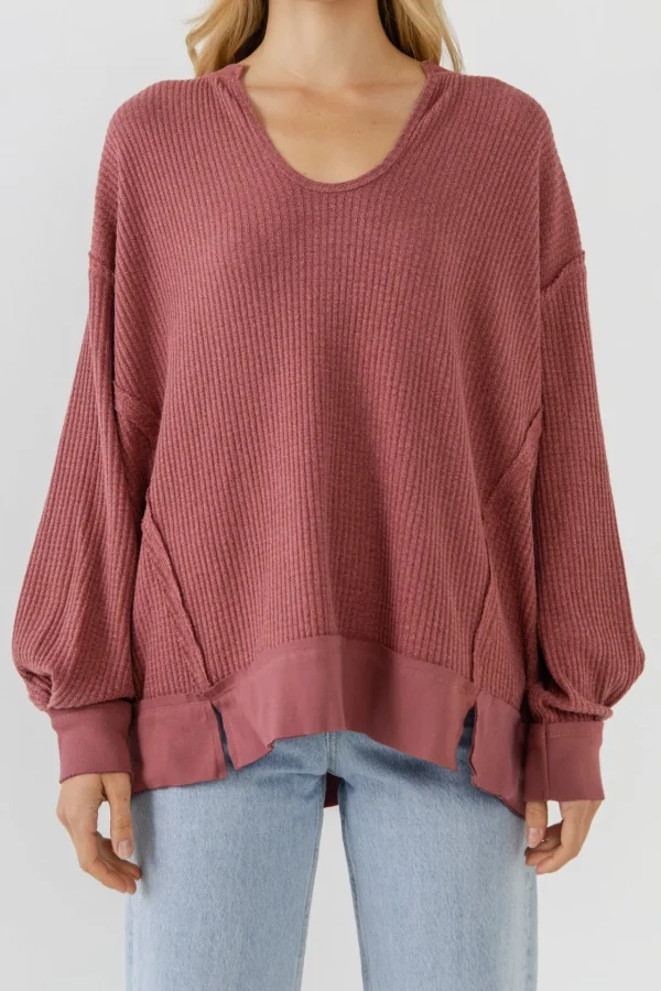 FREE THE ROSES Tops*Free The Rose - Thermal Pullover