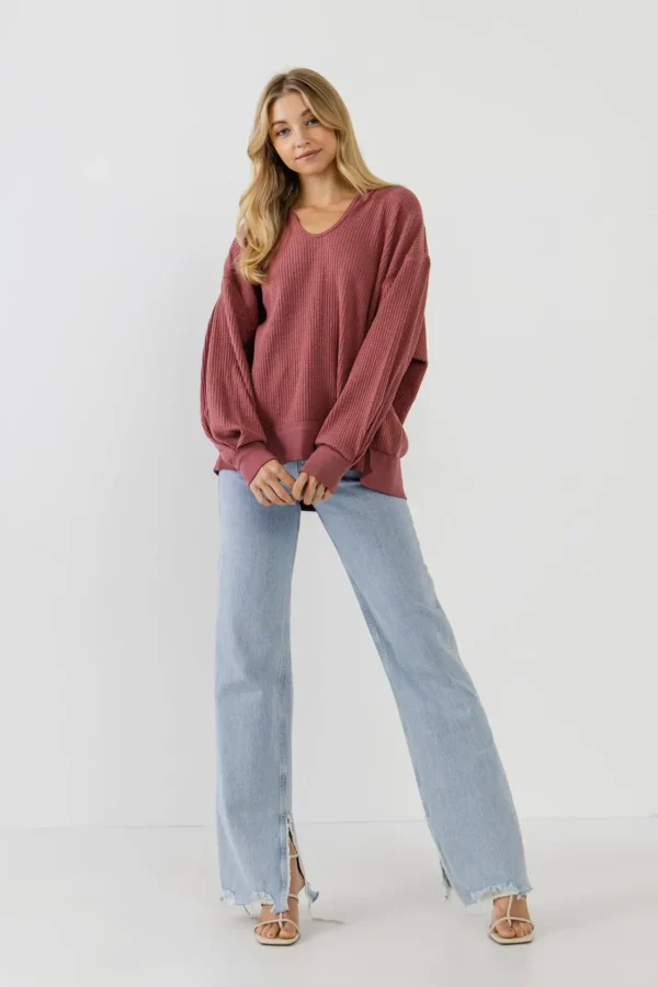FREE THE ROSES Tops*Free The Rose - Thermal Pullover