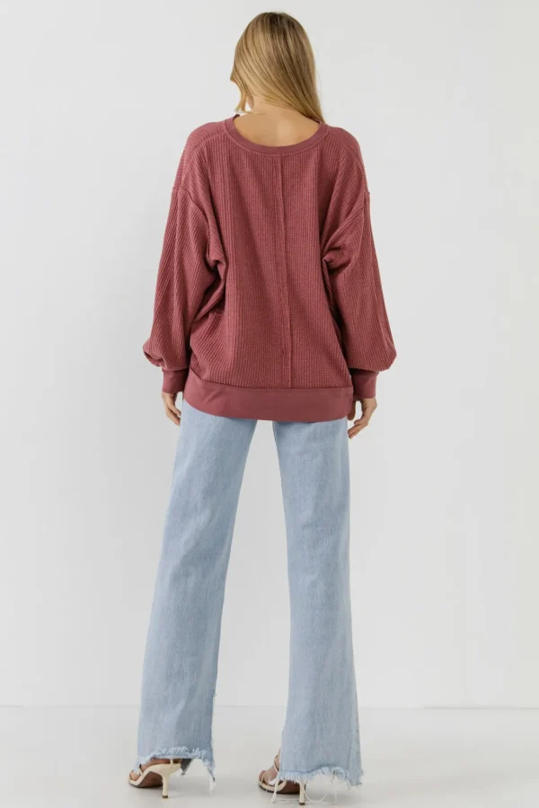FREE THE ROSES Tops*Free The Rose - Thermal Pullover