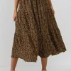 FREE THE ROSES Skirts | Tops*Free The Rose - Tiered Floral Maxi Skirt BROWN