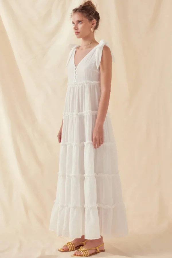 FREE THE ROSES Boho Dresses | White Dresses*Free The Rose - Tiered Maxi Dress
