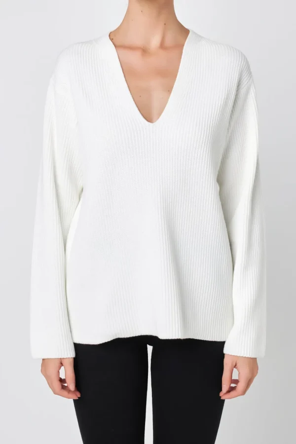 FREE THE ROSES Sweaters & Knits | Tops*Free The Rose - V-neckline Long Sleeve Sweater