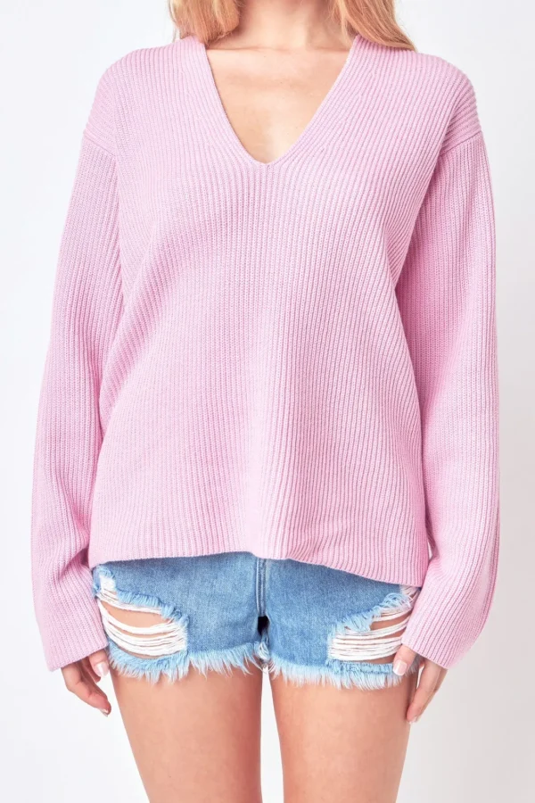 FREE THE ROSES Sweaters & Knits | Tops*Free The Rose - V-neckline Long Sleeve Sweater