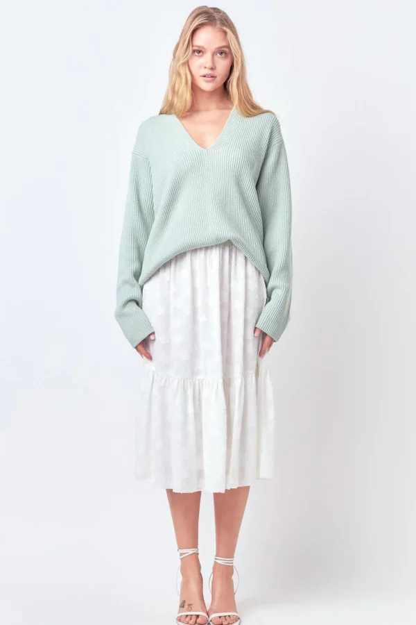 FREE THE ROSES Sweaters & Knits | Tops*Free The Rose - V-neckline Long Sleeve Sweater