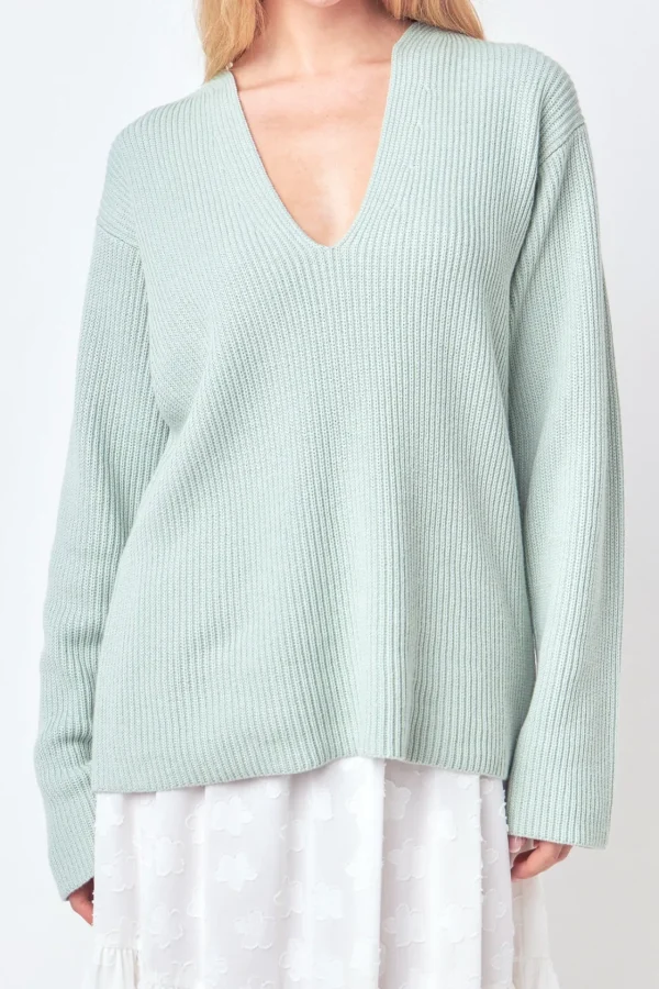 FREE THE ROSES Sweaters & Knits | Tops*Free The Rose - V-neckline Long Sleeve Sweater