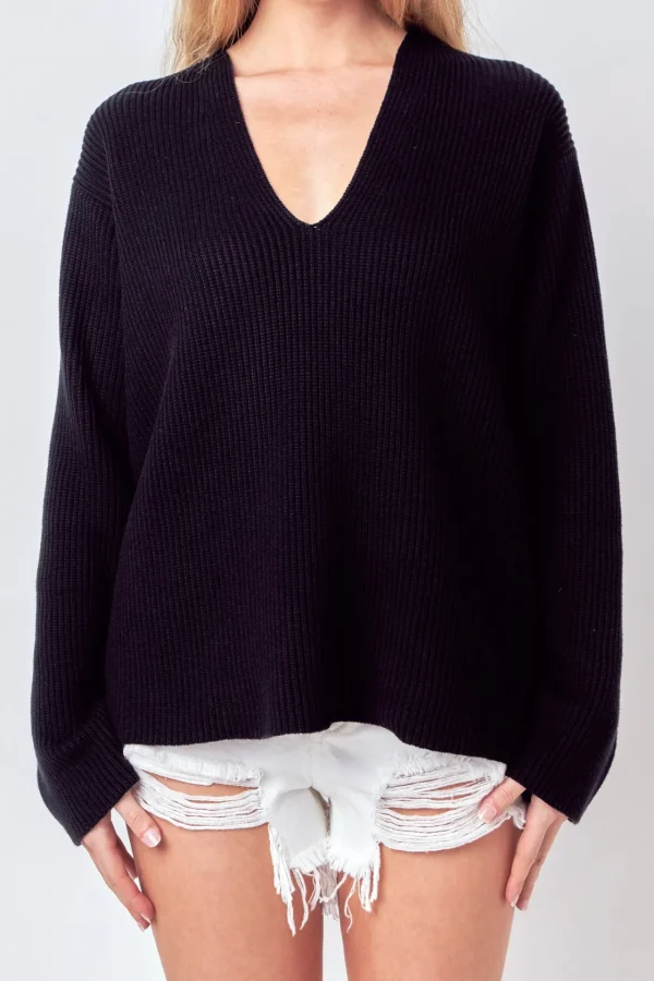 FREE THE ROSES Sweaters & Knits | Tops*Free The Rose - V-neckline Long Sleeve Sweater