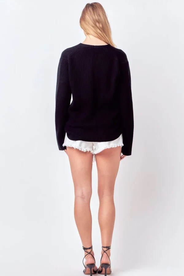 FREE THE ROSES Sweaters & Knits | Tops*Free The Rose - V-neckline Long Sleeve Sweater
