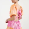 FREE THE ROSES Tops*- Colorblock Tie-dye Back Tie Maxi Dress MULTI