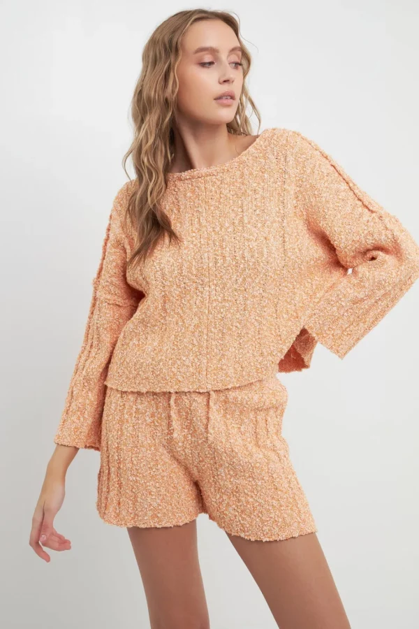 FREE THE ROSES Loungewear | Sweaters & Knits*- Cozy Sweater Shorts ORANGE