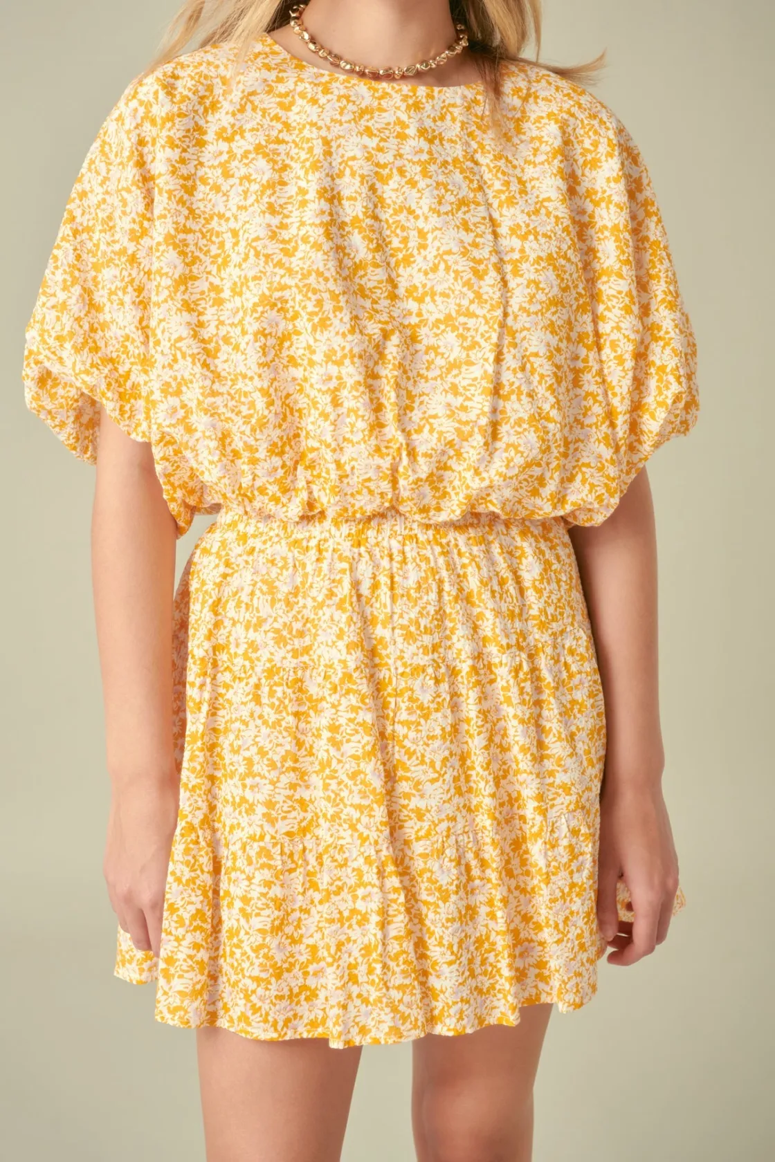 free_the_roses___crinkled_0-2.webp FREE THE ROSES Matching Sets | Tops*- Crinkled Floral Linen Blouson Top ORANGE