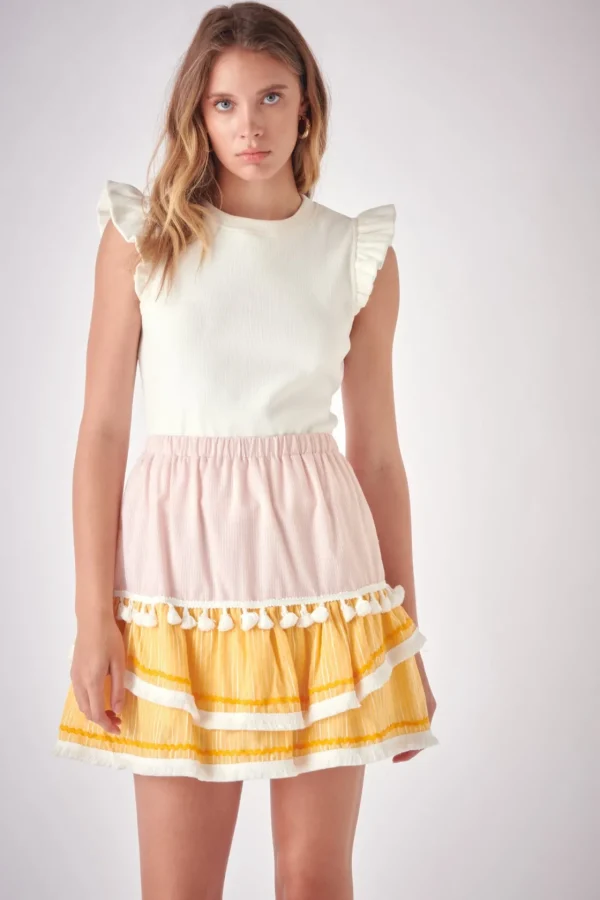 FREE THE ROSES Skirts | Tops*- Embellishment Skirt YELLOW