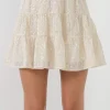 FREE THE ROSES Skirts | Tops*- Embroidered Sequins Skirt ECRU