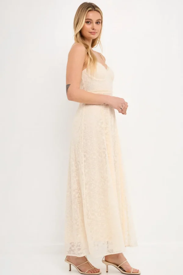 FREE THE ROSES Lace Dresses | Tops*- Embroidered Lace Camisole Dress ECRU