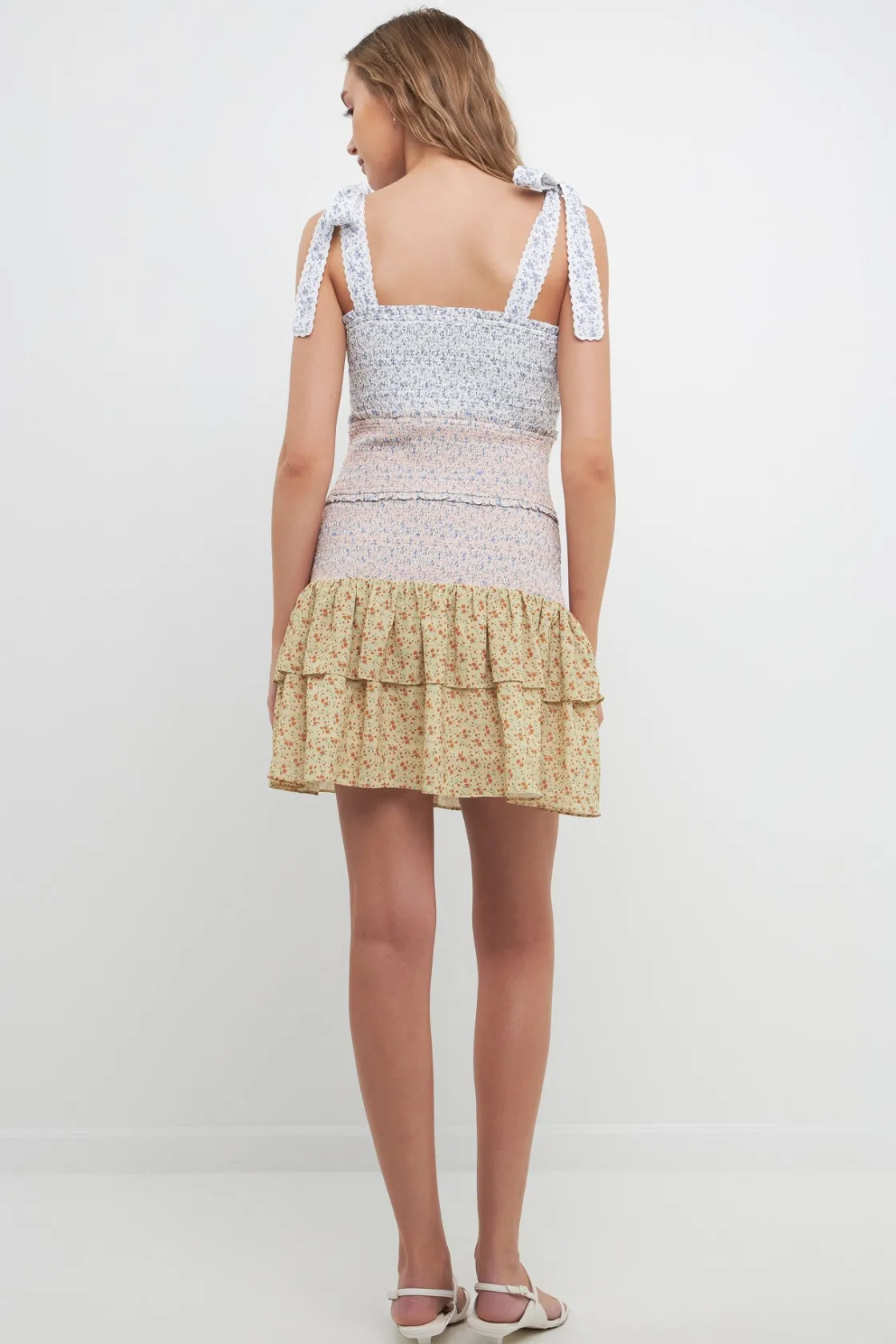 free_the_roses___floral_c_1.webp FREE THE ROSES Floral Dresses | Tops*- Floral Colorblock Mini Dress MULTI